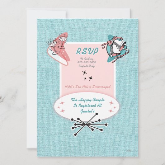 1950年代ヴィンテージウェディング招待状 招待状 (裏面)