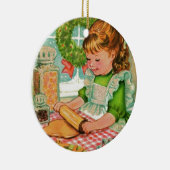 1950年代ヴィンテージクリスマスガールベーキングCookie セラミックオーナメント (右)