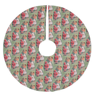 1950年代ヴィンテージクリスマスガール飾ズツリー ブラッシュドポリエステルツリースカート