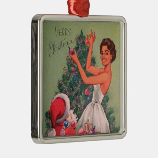 1950年代ヴィンテージクリスマスガール飾ズツリー メタルオーナメント (右)