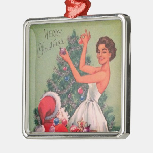 1950年代ヴィンテージクリスマスガール飾ズツリー メタルオーナメント (左)