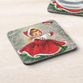 1950年代ヴィンテージクリスマスガール コースター (左側)