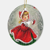 1950年代ヴィンテージクリスマスガール セラミックオーナメント (左)