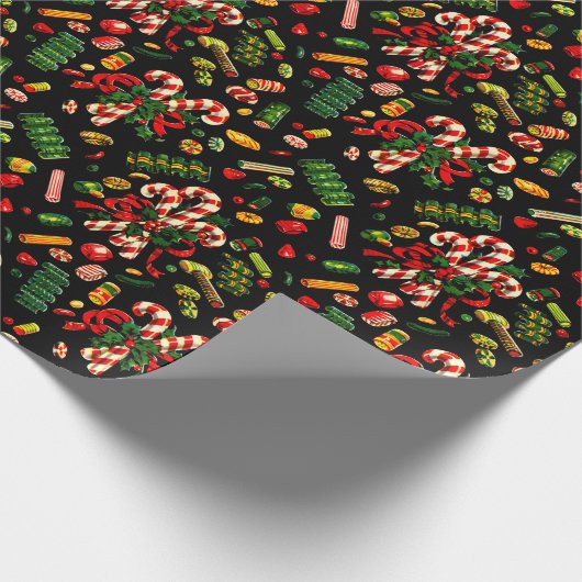 1950年代ヴィンテージクリスマスキャンディー包装紙 ラッピングペーパー (角)