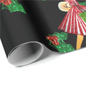 1950年代ヴィンテージクリスマスレディーブラック ラッピングペーパー (ロールコーナー)