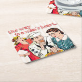 1950年代ヴィンテージセーラー&主婦 スクエアペーパーコースター (アングル)