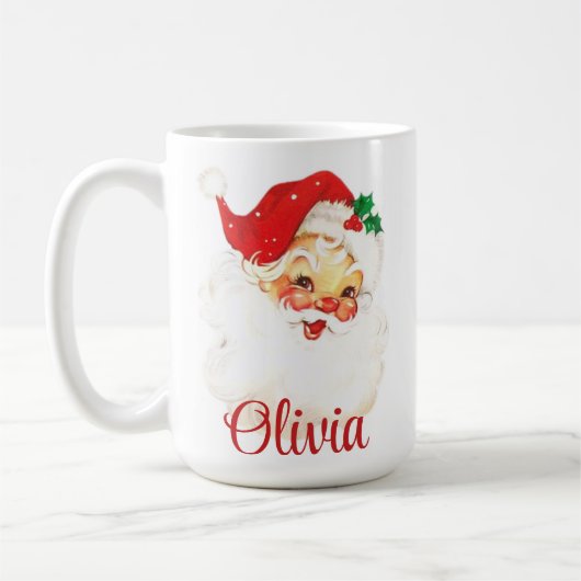 1950年代ヴィンテージレトロサンタクロースカスタムクリスマス コーヒーマグカップ (左)