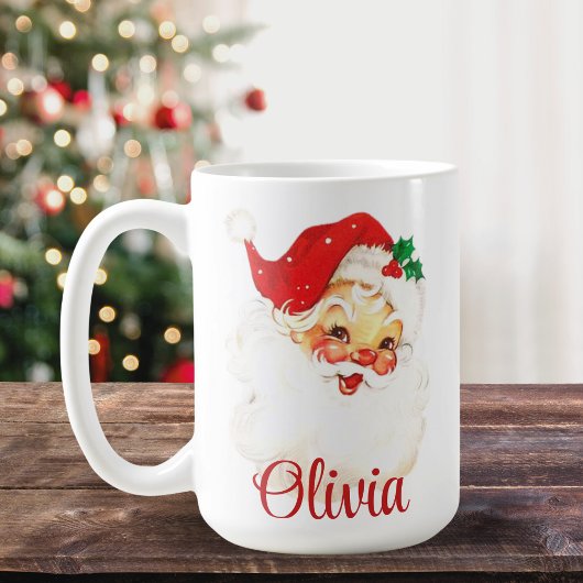 1950年代ヴィンテージレトロサンタクロースカスタムクリスマス コーヒーマグカップ