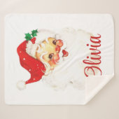 1950年代ヴィンテージレトロサンタクロースカスタムクリスマス シェルパブランケット (正面(横))