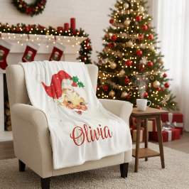 1950年代ヴィンテージレトロサンタクロースカスタムクリスマス シェルパブランケット