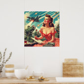 1950年代ヴィンテージ女性イラストレーション ポスター (キッチン)