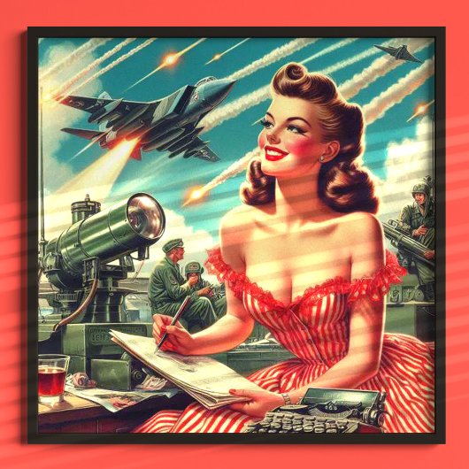 1950年代ヴィンテージ女性イラストレーション ポスター