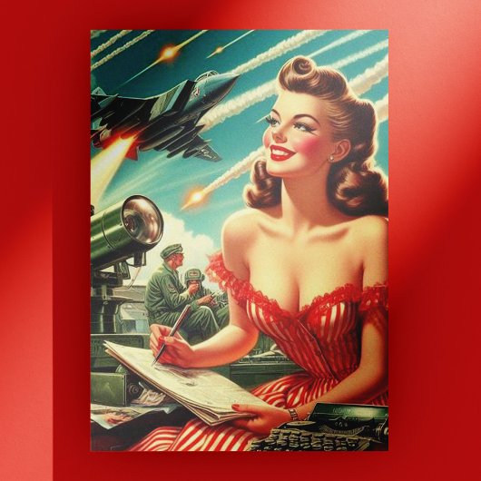 1950年代ヴィンテージ女性イラストレーション ポストカード