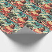 1950年代ヴィンテージ女性イラストレーション ラッピングペーパー (角)