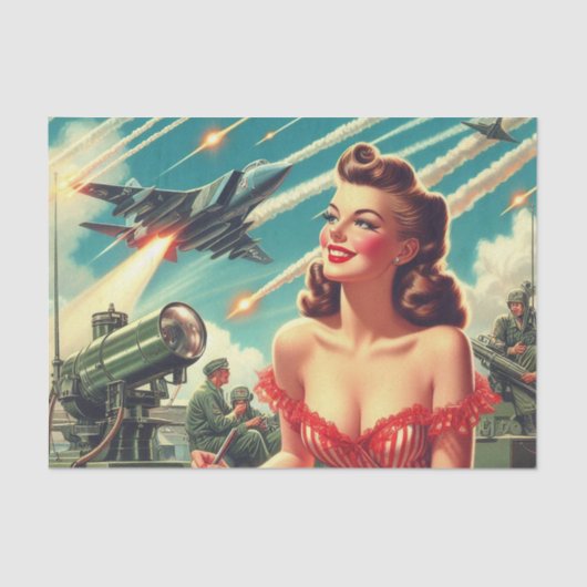 1950年代ヴィンテージ女性イラストレーション 薄葉紙 (正面)