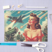 1950年代ヴィンテージ女性イラストレーション 薄葉紙 (クラフト)