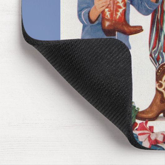 1950年代初期のクリスマス用カウボーイブーツ マウスパッド (コーナー)