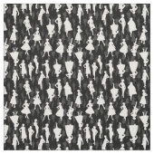 1950年代半ばの黒いシルエットヴィンテージ女性 ファブリック (見本)