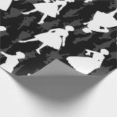 1950年代半ばの黒いシルエットヴィンテージ女性 ラッピングペーパー (角)