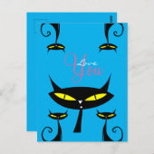 1950年代半モダンばの原爆ブラックキャット ポストカード (正面/裏面)