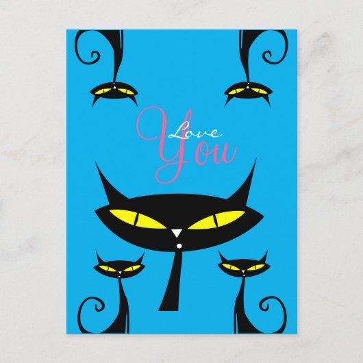 1950年代半モダンばの原爆ブラックキャット ポストカード (正面)