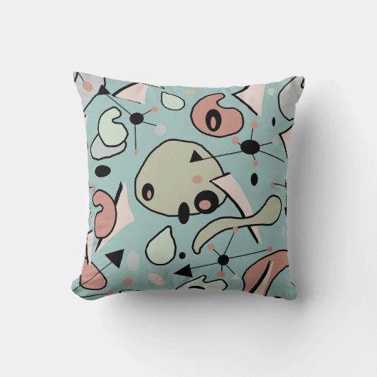 1950年代半モダンば原子核と腎臓の形 クッション (正面)