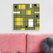 1950年代抽象芸術アボカドグリーン キャンバスプリント (インサイチュ (リビング))