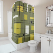 1950年代抽象芸術アボカドグリーン シャワーカーテン (インサイチュ)