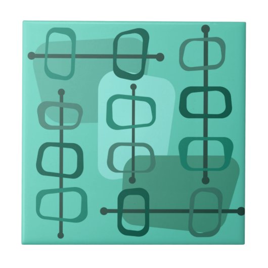 1950年代抽象芸術アートホローロックズターコイズ タイル (正面)