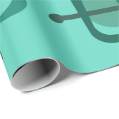 1950年代抽象芸術アートホローロックズターコイズ ラッピングペーパー (ロールコーナー)