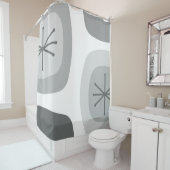 1950年代抽象芸術アートライトグレー シャワーカーテン (インサイチュ)