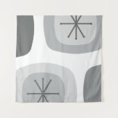 1950年代抽象芸術アートライトグレー タペストリー (正面(横))