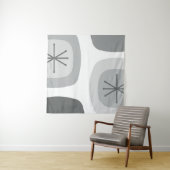 1950年代抽象芸術アートライトグレー タペストリー (インサイチュ)