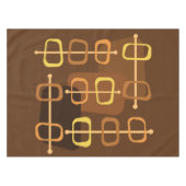 1950年代抽象芸術アート中空ロックスブラウン テーブルクロス (正面(横))