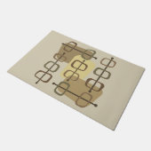 1950年代抽象芸術アート中空ロックスベージュ ドアマット (アングル)