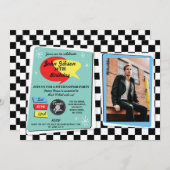 1950年代誕生日50年代レトロロックNロール招待状 招待状 (正面/裏面)