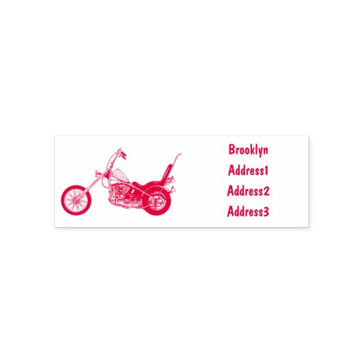 1950年代風のチョッパーバイクのイラスト セルフインキングスタンプ (デザイン)