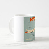 1950年代風カリフォルニア航空旅行ポスター コーヒーマグカップ (正面左)