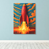 1950年代風ロケット キャンバスプリント (インサイチュ (ウッドフロア))