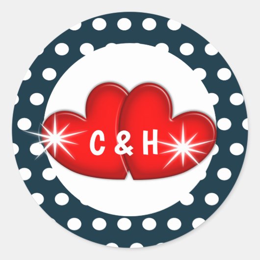 1950年代50年代ロカビリークールレトロ結婚 ラウンドシール (正面)