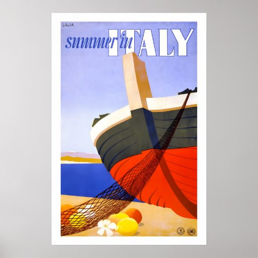 1950年代 イタリアの夏 - イタリアの海岸 ヴィンテージ ポスター (正面)
