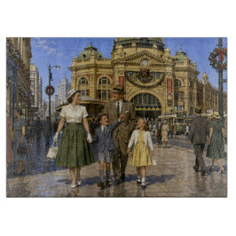 1950年代 オーストラリアのクリスマス フリンダース ストリート ステーション カッティングボード