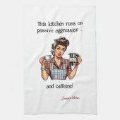 1950年代 – スタイル女性コーヒーポットおもしろい パーソナライズされた キッチンタオル (縦)