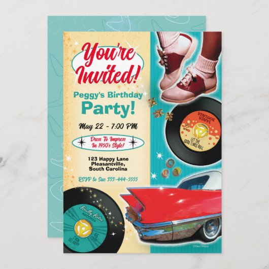 1950年代 テーマパーティーの招待状 2 招待状 (正面/裏面)