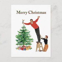 1950年代 レトロなカップルのメリークリスマス シーズンポストカード