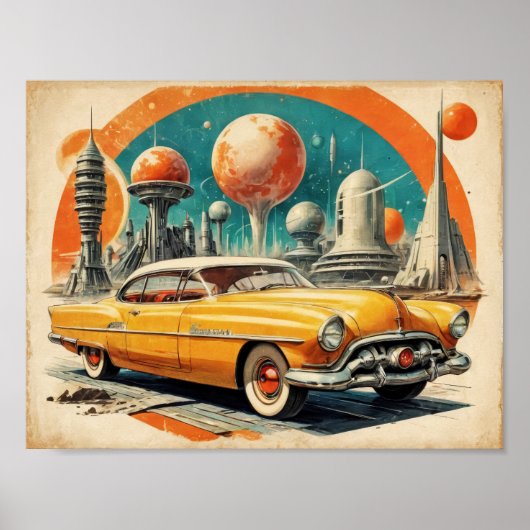 1950年代 レトロ フューチャリズム ガソリンスタンド ポスター (正面)