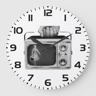 1950年代 レトロ ポータブルTV ミッドセンチュリー ラージ壁時計