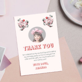 1950年代 ヴィンテージ 子供の誕生日写真 サンキューカード