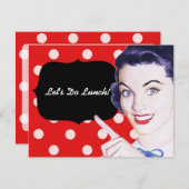 1950年代 指さす女性のランチ会 招待状 (正面/裏面)