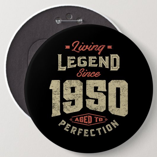 1950年以来の伝説の誕生日ギフト 缶バッジ (正面&裏面)